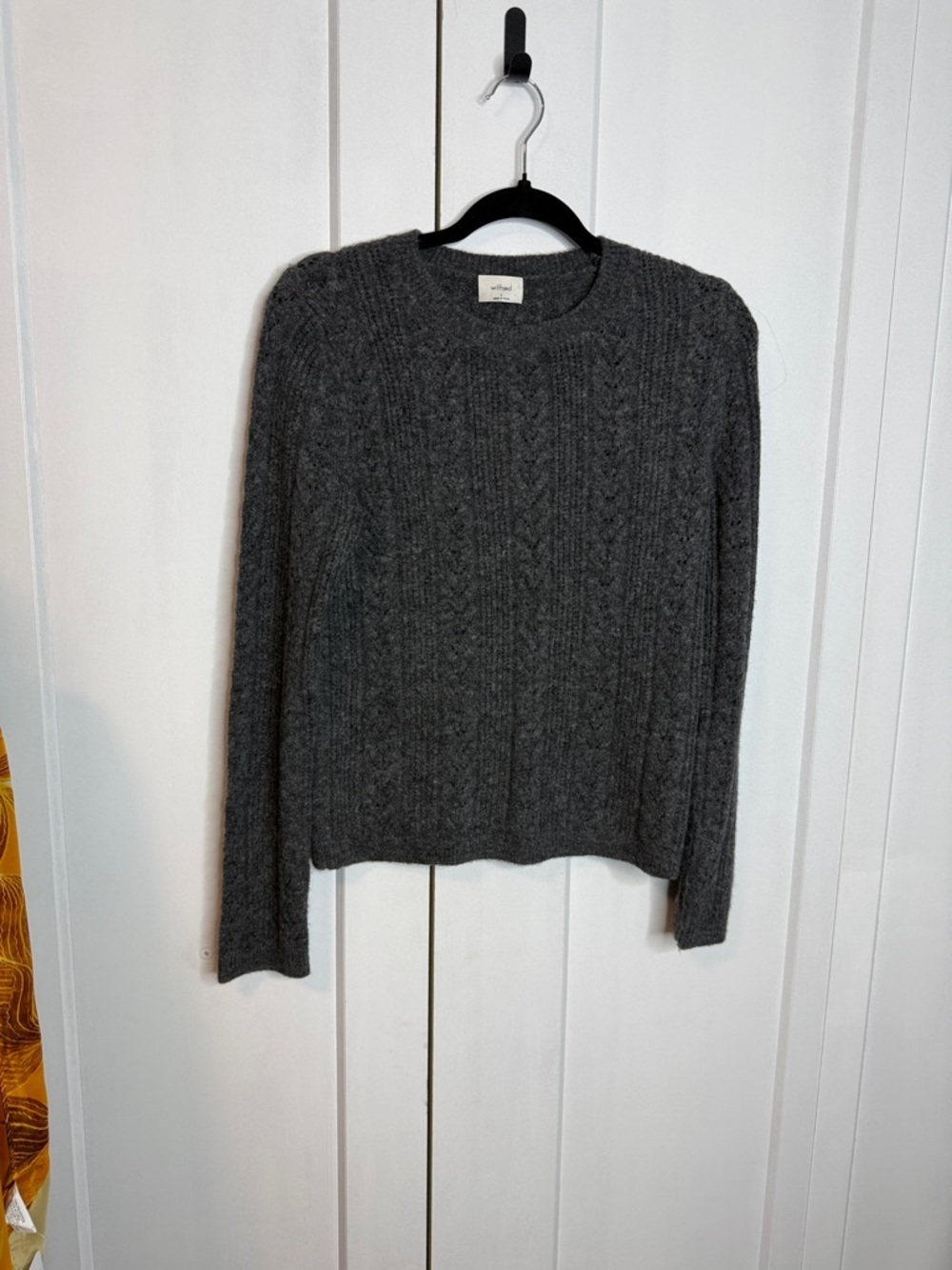 Wilfred - Small - Charcoal Cable Crewneck Sweater
